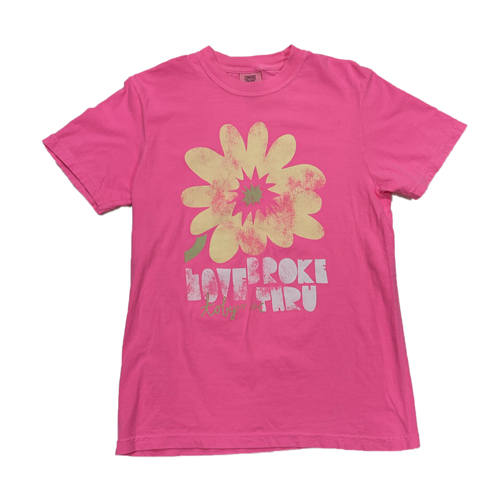 Love Broke Thru Neon Pink Tee