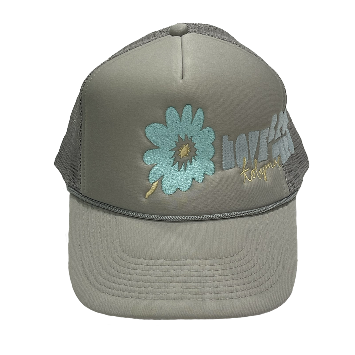 Love Broke Thru Grey Trucker Hat
