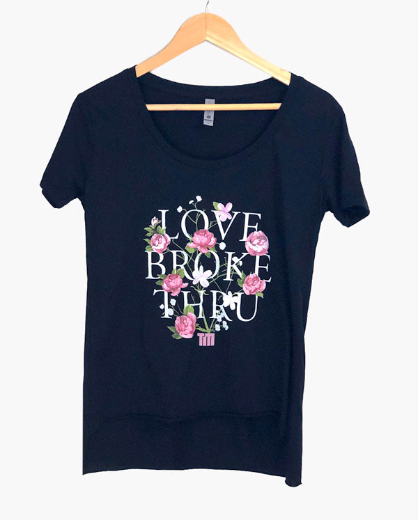 Women's Love Broke Thru Flowers Tee